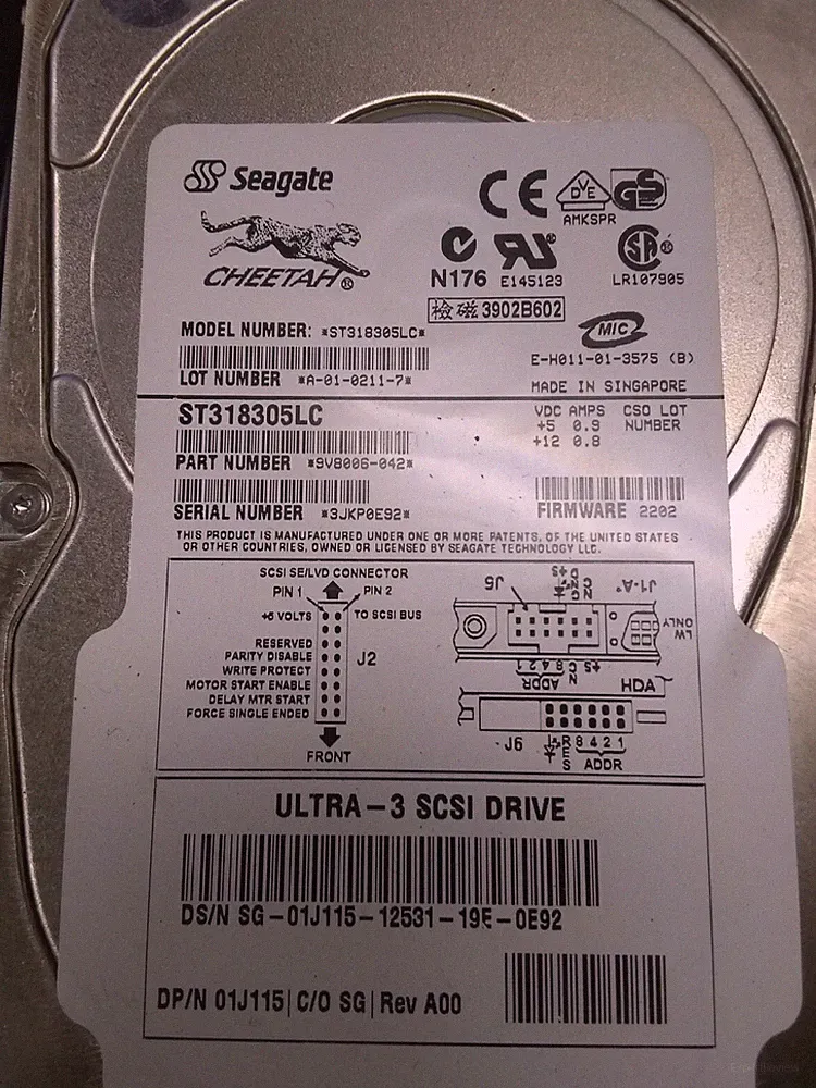 Dell 1J115 18.2GB Ultra 3 10k RPM 80 PIn SCSI Server Hard Disk Drive