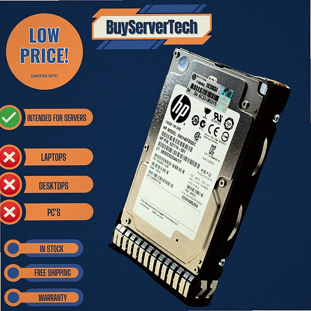 HP 652605-B21 146GB 15K SAS 6Gbps 2.5" HDD G8 G9 Enterprise 653950-001 | 0HRS