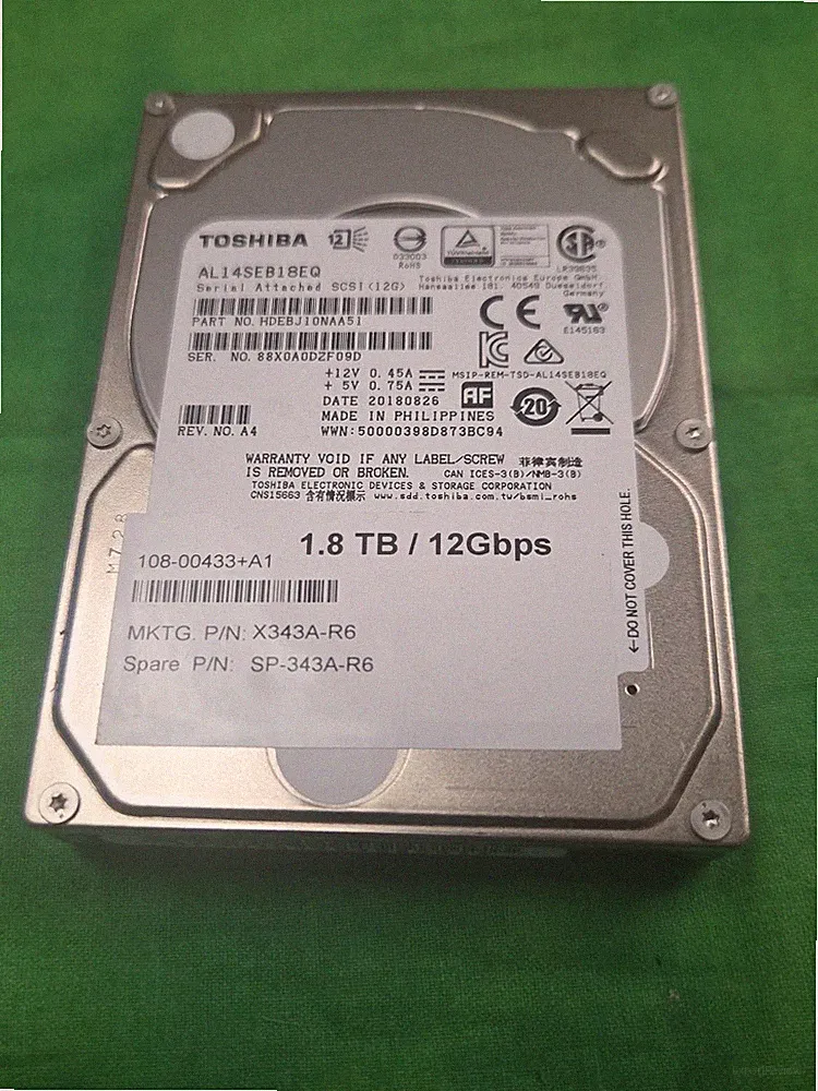 Toshiba 1.8TB 10K SAS 2.5" 12Gbps 12GB AL14SEB18EQ Enterprise Hard drive 86% SAS