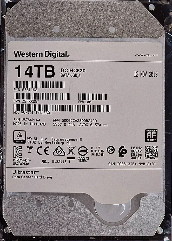 WD Ultrastar DC HC530 14TB SATA 6G 3.5" 7200RPM Enterprise HDD - WUH721414ALE601